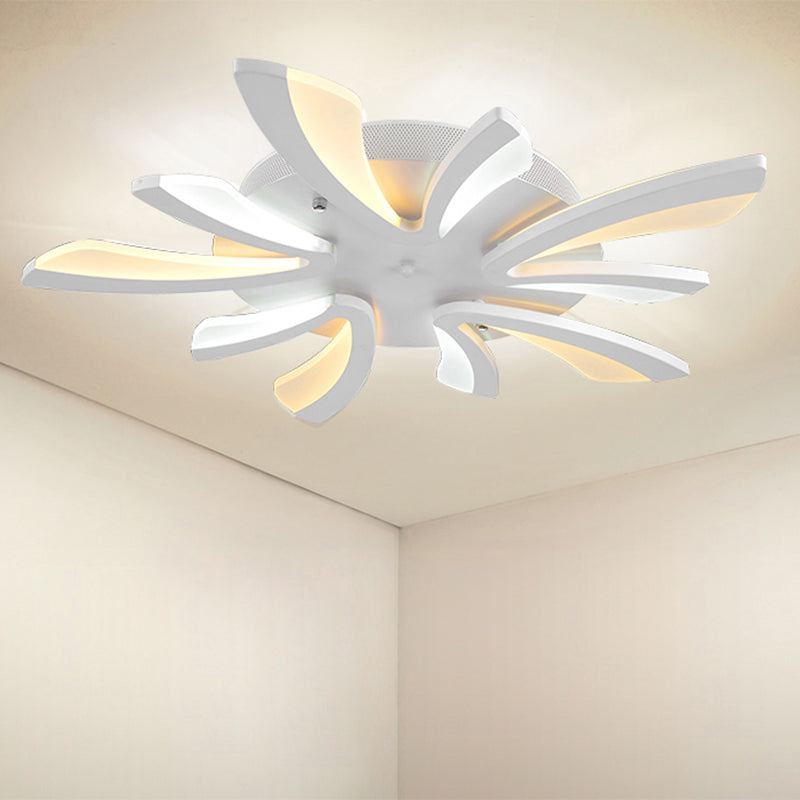 Modern Dandelion Flush Mount Light Acrylic 3/5/9 Lights Living Room Ceiling Light Fixture in Warm/White Light Clearhalo 'Ceiling Lights' 'Close To Ceiling Lights' 'Close to ceiling' 'Semi-flushmount' Lighting' 1207863