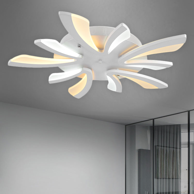 Modern Dandelion Flush Mount Light Acrylic 3/5/9 Lights Living Room Ceiling Light Fixture in Warm/White Light Clearhalo 'Ceiling Lights' 'Close To Ceiling Lights' 'Close to ceiling' 'Semi-flushmount' Lighting' 1207864