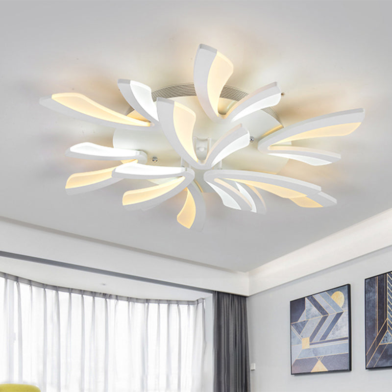 Modern Dandelion Flush Mount Light Acrylic 3/5/9 Lights Living Room Ceiling Light Fixture in Warm/White Light Clearhalo 'Ceiling Lights' 'Close To Ceiling Lights' 'Close to ceiling' 'Semi-flushmount' Lighting' 1207868