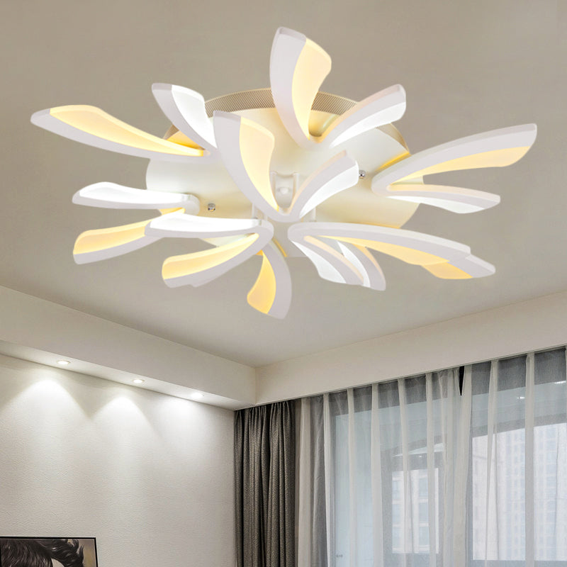 Modern Dandelion Flush Mount Light Acrylic 3/5/9 Lights Living Room Ceiling Light Fixture in Warm/White Light Clearhalo 'Ceiling Lights' 'Close To Ceiling Lights' 'Close to ceiling' 'Semi-flushmount' Lighting' 1207869