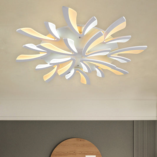 Modern Dandelion Flush Mount Light Acrylic 3/5/9 Lights Living Room Ceiling Light Fixture in Warm/White Light Clearhalo 'Ceiling Lights' 'Close To Ceiling Lights' 'Close to ceiling' 'Semi-flushmount' Lighting' 1207873