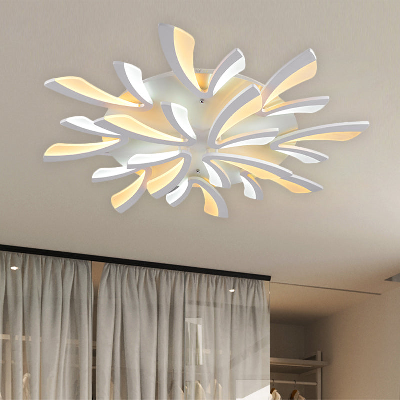 Modern Dandelion Flush Mount Light Acrylic 3/5/9 Lights Living Room Ceiling Light Fixture in Warm/White Light Clearhalo 'Ceiling Lights' 'Close To Ceiling Lights' 'Close to ceiling' 'Semi-flushmount' Lighting' 1207874