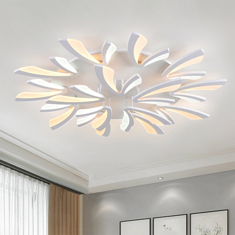 Modern Dandelion Flush Mount Light Acrylic 3/5/9 Lights Living Room Ceiling Light Fixture in Warm/White Light Clearhalo 'Ceiling Lights' 'Close To Ceiling Lights' 'Close to ceiling' 'Semi-flushmount' Lighting' 1207878