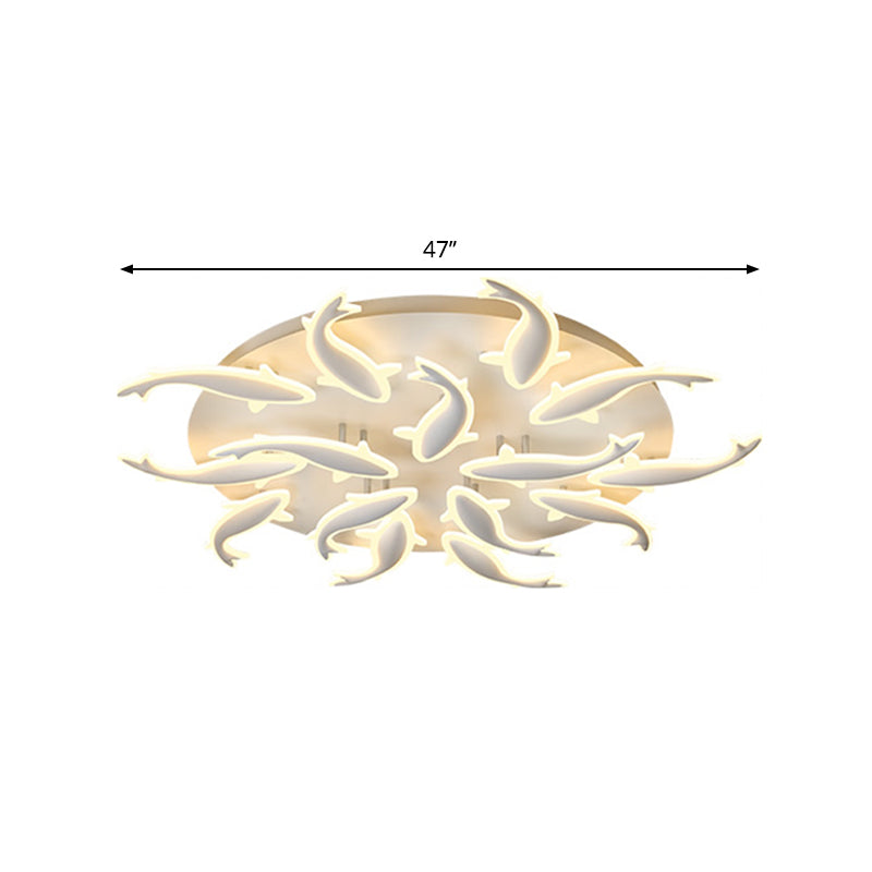 Acrylic Fishes LED Flush Mount Light Fixture Modern 3/5/9 Lights Ceiling Mounted Lighting in Warm/White/Natural Light Clearhalo 'Ceiling Lights' 'Close To Ceiling Lights' 'Close to ceiling' 'Semi-flushmount' Lighting' 1207950