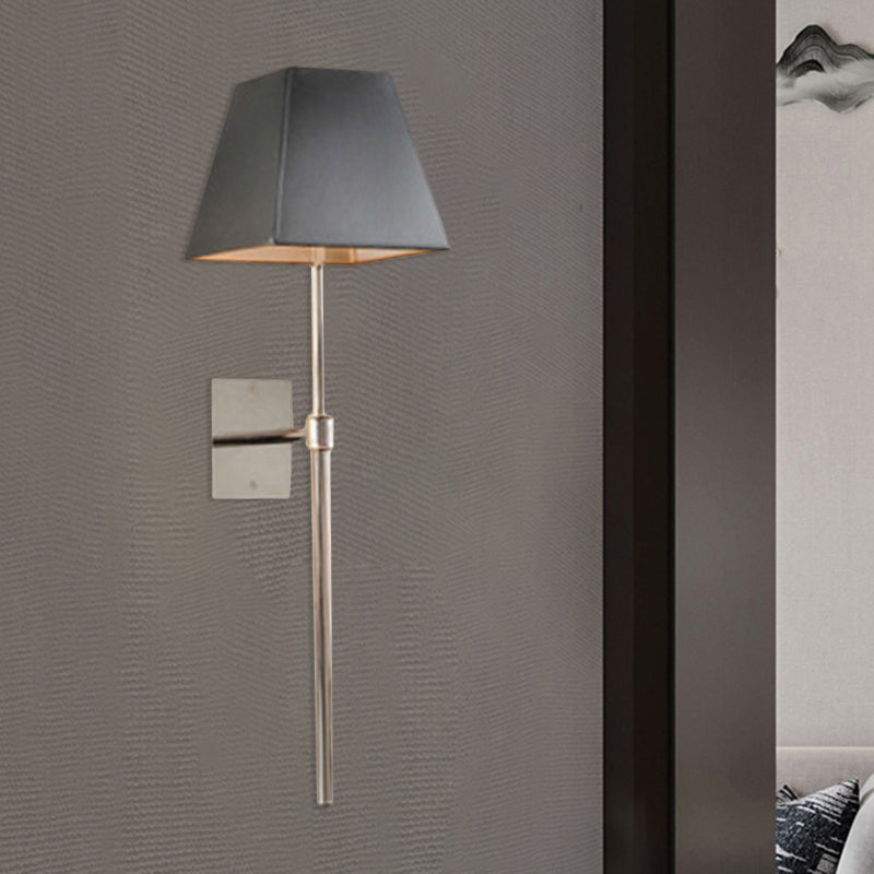 Fabric Tapered Wall Sconce Lighting Contemporary LED Sconce Light in Black for Bedside Clearhalo 'Modern wall lights' 'Modern' 'Wall Lamps & Sconces' 'Wall Lights' Lighting' 1207953