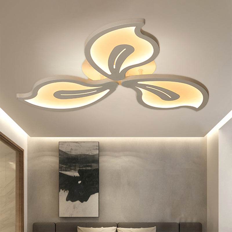 Bauhinia Leaf Flush Light Modern Acrylic 3/5/9-Light Living Room LED Ceiling Lamp in Warm/White/Natural Light Clearhalo 'Ceiling Lights' 'Close To Ceiling Lights' 'Close to ceiling' 'Semi-flushmount' Lighting' 1207962