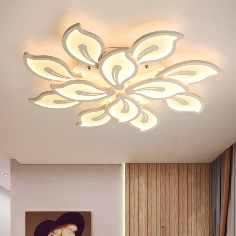 Bauhinia Leaf Flush Light Modern Acrylic 3/5/9-Light Living Room LED Ceiling Lamp in Warm/White/Natural Light Clearhalo 'Ceiling Lights' 'Close To Ceiling Lights' 'Close to ceiling' 'Semi-flushmount' Lighting' 1207977