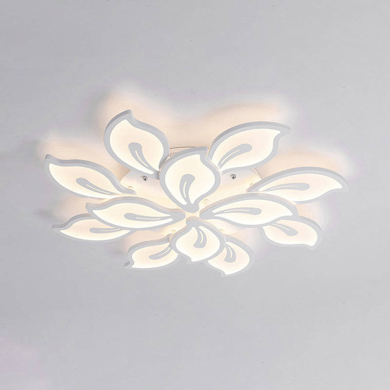 Bauhinia Leaf Flush Light Modern Acrylic 3/5/9-Light Living Room LED Ceiling Lamp in Warm/White/Natural Light Clearhalo 'Ceiling Lights' 'Close To Ceiling Lights' 'Close to ceiling' 'Semi-flushmount' Lighting' 1207979