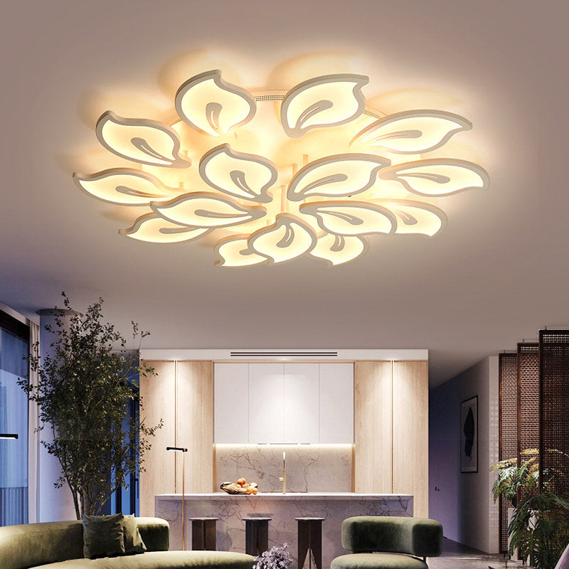 Bauhinia Leaf Flush Light Modern Acrylic 3/5/9-Light Living Room LED Ceiling Lamp in Warm/White/Natural Light Clearhalo 'Ceiling Lights' 'Close To Ceiling Lights' 'Close to ceiling' 'Semi-flushmount' Lighting' 1207982