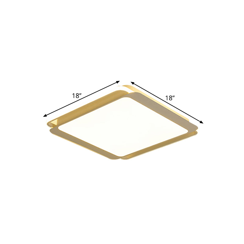 Modern Metal Square Ceiling Flush Mount Light LED 18"/23.5" W White Bedroom Flush Mount Lamp in Warm/White Clearhalo 'Ceiling Lights' 'Close To Ceiling Lights' 'Close to ceiling' 'Flush mount' Lighting' 1208019