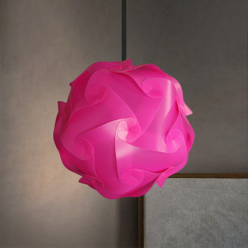 White/Red/Pink Globe Hanging Lamp Contemporary 1-Light Acrylic Ceiling Pendant Light, 8"/9"/10" Dia (pack of 2) Pink Clearhalo 'Ceiling Lights' 'Modern Pendants' 'Modern' 'Pendant Lights' 'Pendants' Lighting' 1208061