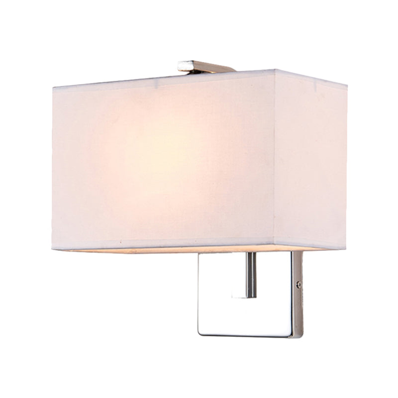 Contemporary Rectangle Wall Light Fixture Fabric LED Wall Sconce Lighting in Chrome for Living Room Clearhalo 'Modern wall lights' 'Modern' 'Wall Lamps & Sconces' 'Wall Lights' Lighting' 1208163