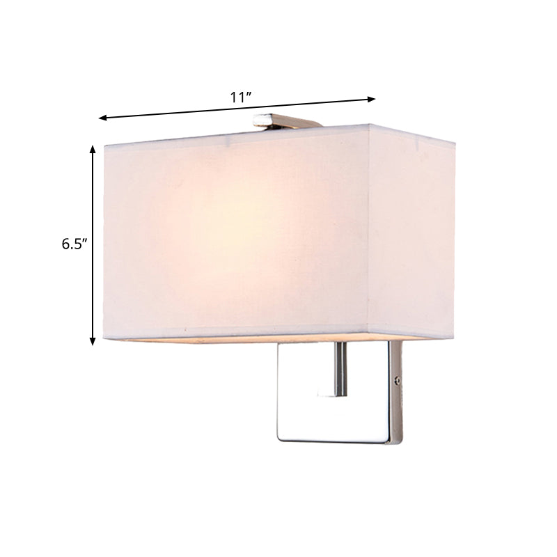 Contemporary Rectangle Wall Light Fixture Fabric LED Wall Sconce Lighting in Chrome for Living Room Clearhalo 'Modern wall lights' 'Modern' 'Wall Lamps & Sconces' 'Wall Lights' Lighting' 1208164