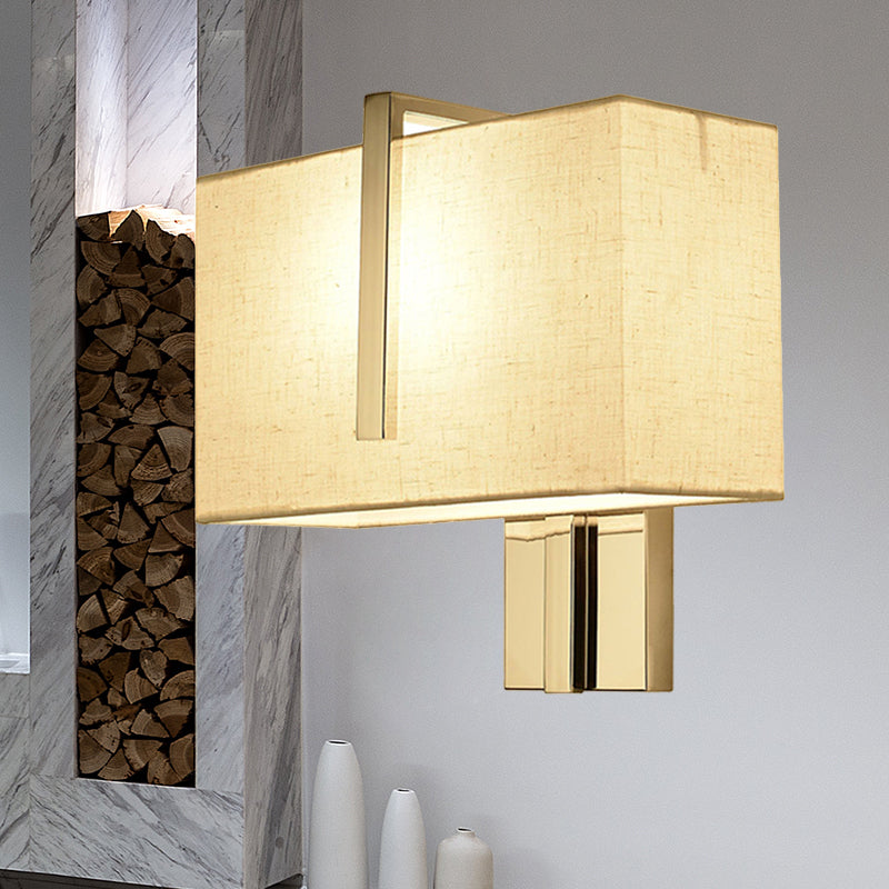 Contemporary Rectangle Wall Light Fixture Fabric LED Wall Sconce Lighting in Chrome for Living Room Chrome C Clearhalo 'Modern wall lights' 'Modern' 'Wall Lamps & Sconces' 'Wall Lights' Lighting' 1208170