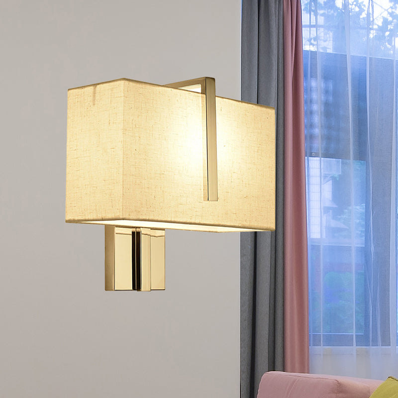 Contemporary Rectangle Wall Light Fixture Fabric LED Wall Sconce Lighting in Chrome for Living Room Clearhalo 'Modern wall lights' 'Modern' 'Wall Lamps & Sconces' 'Wall Lights' Lighting' 1208171