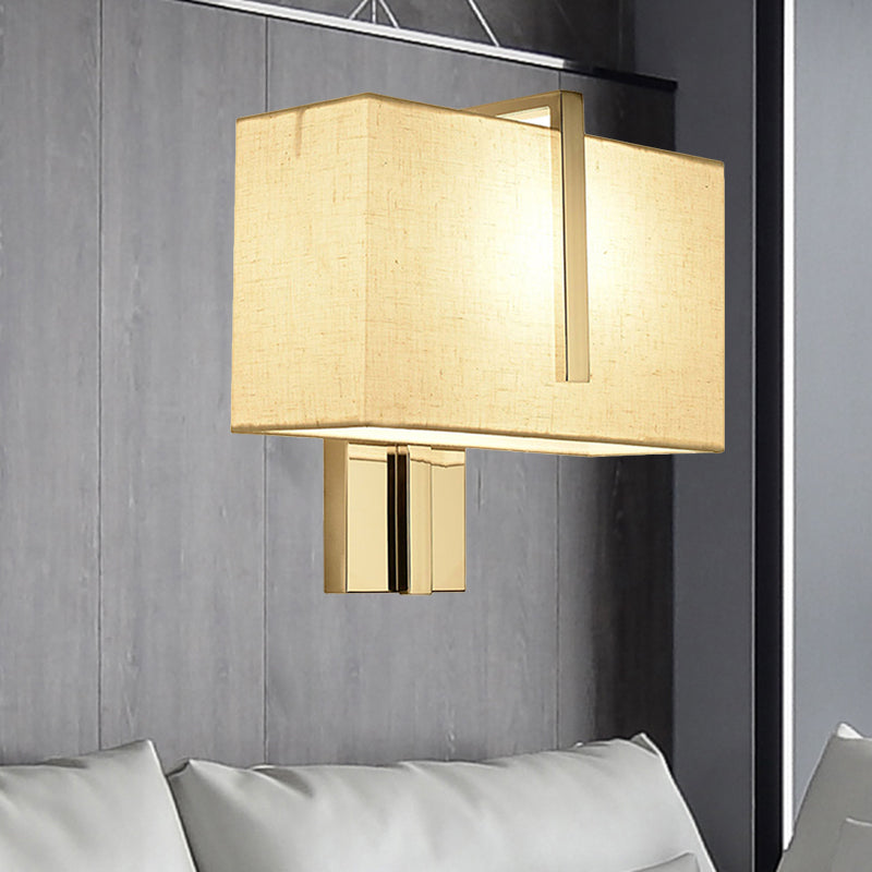 Contemporary Rectangle Wall Light Fixture Fabric LED Wall Sconce Lighting in Chrome for Living Room Clearhalo 'Modern wall lights' 'Modern' 'Wall Lamps & Sconces' 'Wall Lights' Lighting' 1208172