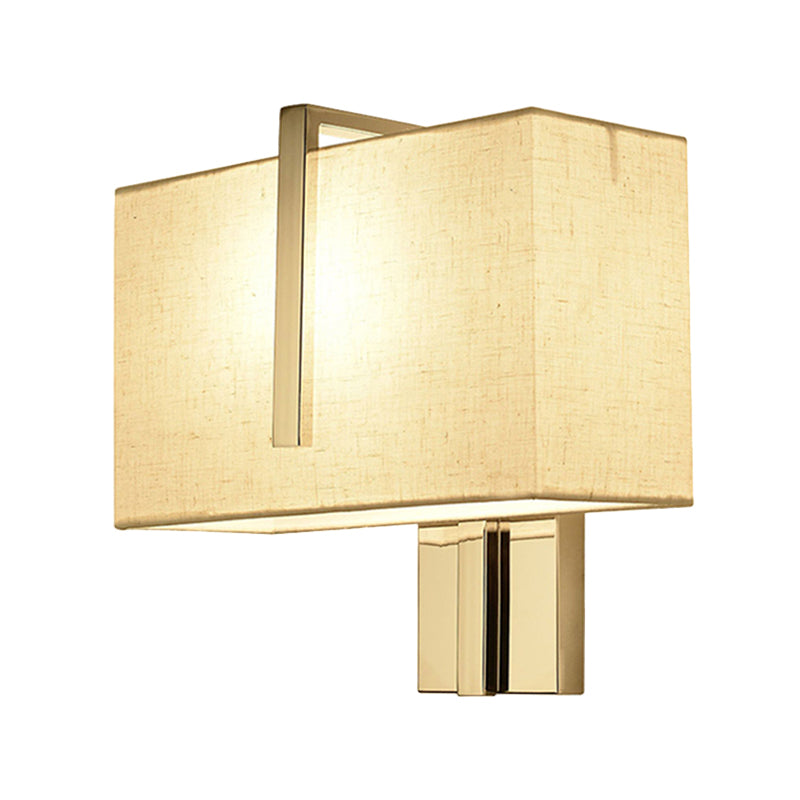 Contemporary Rectangle Wall Light Fixture Fabric LED Wall Sconce Lighting in Chrome for Living Room Clearhalo 'Modern wall lights' 'Modern' 'Wall Lamps & Sconces' 'Wall Lights' Lighting' 1208173