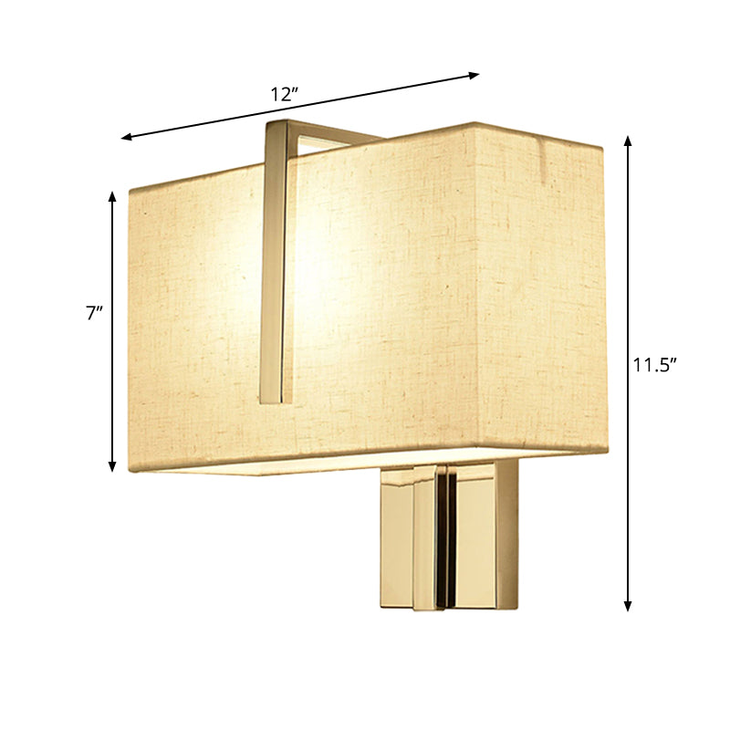 Contemporary Rectangle Wall Light Fixture Fabric LED Wall Sconce Lighting in Chrome for Living Room Clearhalo 'Modern wall lights' 'Modern' 'Wall Lamps & Sconces' 'Wall Lights' Lighting' 1208174