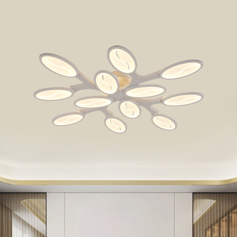 Acrylic Oval Ceiling Light Modern LED 3/6/9 Lights Flush Mount Fixture in Warm/White/Natural Light for Study Room Clearhalo 'Ceiling Lights' 'Close To Ceiling Lights' 'Close to ceiling' 'Semi-flushmount' Lighting' 1208235