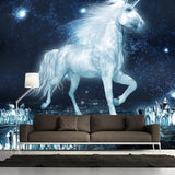 Waterproof Unicorn Mural Wallpaper Custom Size Nordic Wall Decor for Living Room Clearhalo 'Wall Decor' 'Wall Mural' 1209707