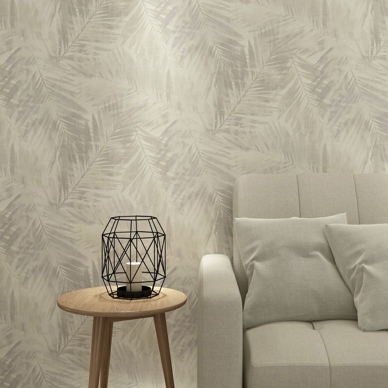 Light-Color Foliage Wallpaper Roll Plants Nordic Moisture Resistant Wall Art for Living Room Clearhalo 'Modern wall decor' 'Modern' 'Wallpaper' Wall Decor' 1211971