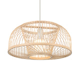 Beige Domed Hanging Ceiling Light Asian Style 1 Head Bamboo Pendant Lighting for Living Room Clearhalo 'Ceiling Lights' 'Pendant Lights' 'Pendants' Lighting' 121221