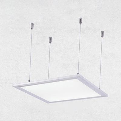 12"/23.5"/47" Wide Square/Rectangular Metal Pendant Lighting Simplicity Led White Ceiling Lamp Fixture with Acrylic Diffuser Clearhalo 'Ceiling Lights' 'Modern Pendants' 'Modern' 'Pendant Lights' 'Pendants' Lighting' 121631