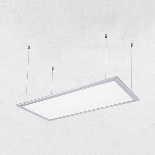 12"/23.5"/47" Wide Square/Rectangular Metal Pendant Lighting Simplicity Led White Ceiling Lamp Fixture with Acrylic Diffuser Clearhalo 'Ceiling Lights' 'Modern Pendants' 'Modern' 'Pendant Lights' 'Pendants' Lighting' 121635