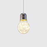 Clear Glass Bare Bulb Suspension Pendant Contemporary 1 Light Chrome Led Hanging Light in White/Warm Light Chrome Warm Clearhalo 'Ceiling Lights' 'Glass shade' 'Glass' 'Modern Pendants' 'Modern' 'Pendant Lights' 'Pendants' Lighting' 121807