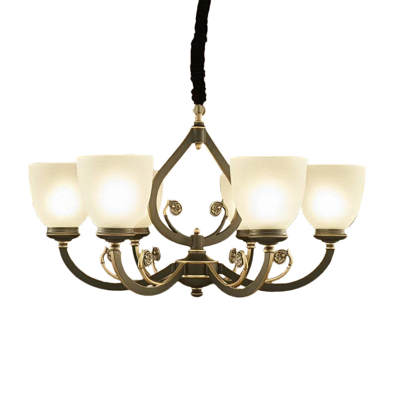 Black Curvy Arm Ceiling Pendant Light Traditional Metal 6/8-Head Living Room Chandelier Lighting Fixture Clearhalo 'Ceiling Lights' 'Chandeliers' Lighting' options 1220767