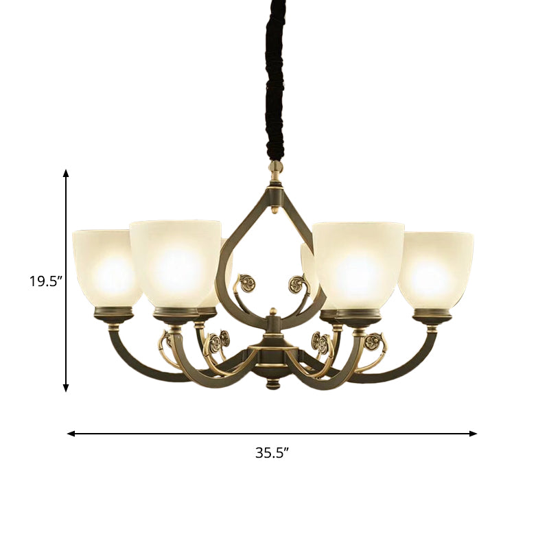 Black Curvy Arm Ceiling Pendant Light Traditional Metal 6/8-Head Living Room Chandelier Lighting Fixture Clearhalo 'Ceiling Lights' 'Chandeliers' Lighting' options 1220768