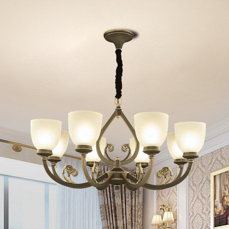 Black Curvy Arm Ceiling Pendant Light Traditional Metal 6/8-Head Living Room Chandelier Lighting Fixture Clearhalo 'Ceiling Lights' 'Chandeliers' Lighting' options 1220771