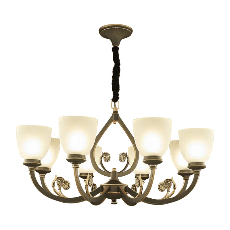 Black Curvy Arm Ceiling Pendant Light Traditional Metal 6/8-Head Living Room Chandelier Lighting Fixture Clearhalo 'Ceiling Lights' 'Chandeliers' Lighting' options 1220772