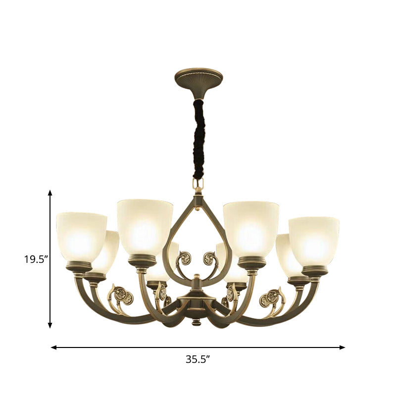 Black Curvy Arm Ceiling Pendant Light Traditional Metal 6/8-Head Living Room Chandelier Lighting Fixture Clearhalo 'Ceiling Lights' 'Chandeliers' Lighting' options 1220773