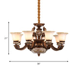 Metal Swooping Arm Ceiling Chandelier Traditional Style 6/8 Lights Guest Room Suspension Light Clearhalo 'Ceiling Lights' 'Chandeliers' Lighting' options 1220854