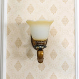 Antique Blossom Shade Wall Lamp 1/2-Light Faceted Crystal Sconce Light Fixture in Brown for Bedroom Clearhalo 'Wall Lamps & Sconces' 'Wall Lights' Lighting' 1221251