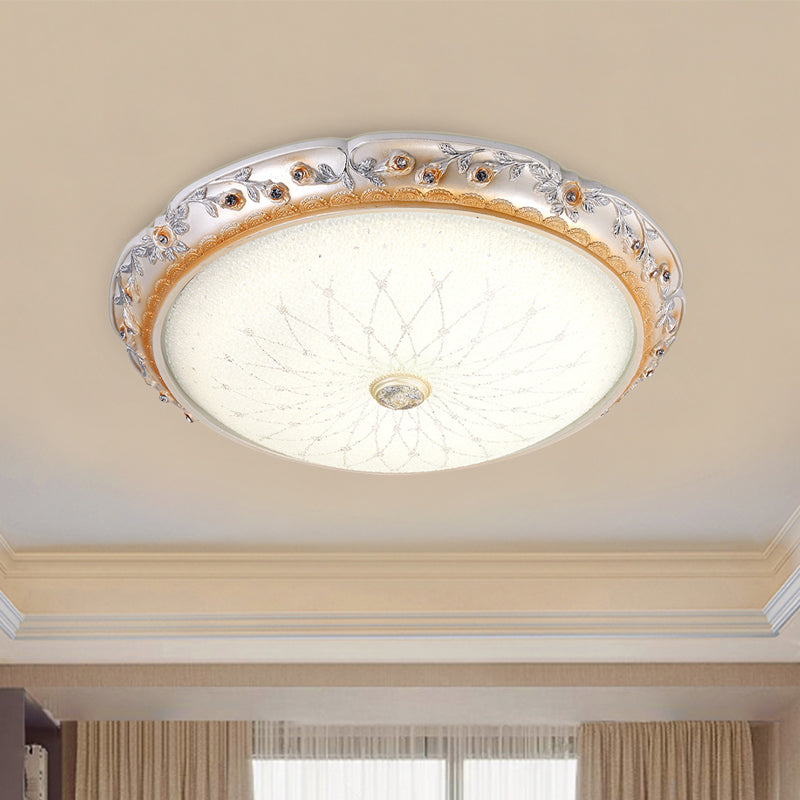 Ivory Glass White Close to Ceiling Light Round Shaped LED Traditional Flush Mount Lamp, 12"/16"/19.5" W Clearhalo 'Ceiling Lights' 'Close To Ceiling Lights' 'Close to ceiling' 'Flush mount' Lighting' 1223667