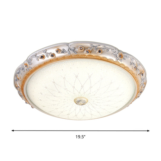 Ivory Glass White Close to Ceiling Light Round Shaped LED Traditional Flush Mount Lamp, 12"/16"/19.5" W Clearhalo 'Ceiling Lights' 'Close To Ceiling Lights' 'Close to ceiling' 'Flush mount' Lighting' 1223671