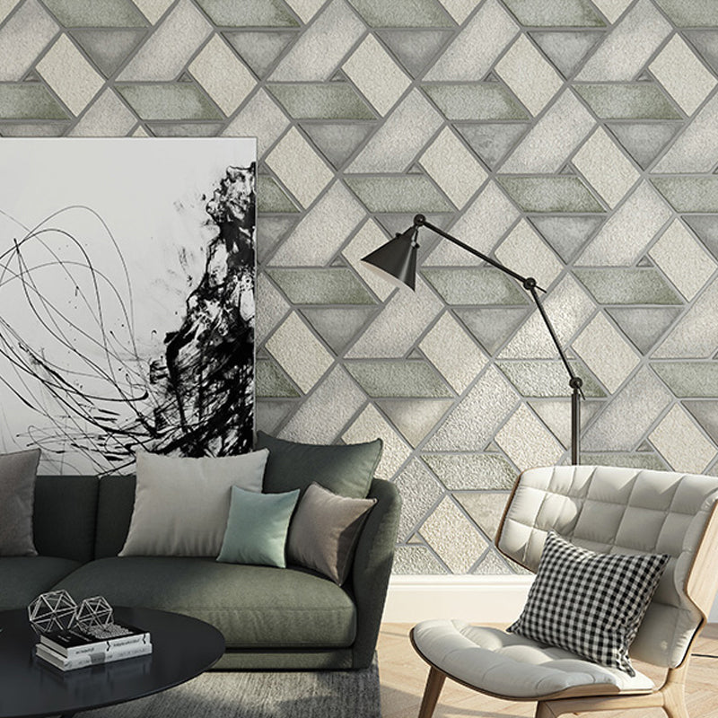 Flock Stain Resistant Wallpaper Modern Geo Lattice Patterned Wall Art for Dining Room Clearhalo 'Modern wall decor' 'Modern' 'Wallpaper' Wall Decor' 1225445