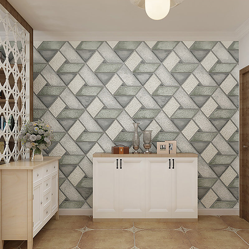 Flock Stain Resistant Wallpaper Modern Geo Lattice Patterned Wall Art for Dining Room Clearhalo 'Modern wall decor' 'Modern' 'Wallpaper' Wall Decor' 1225446
