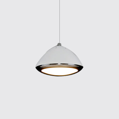 Modern Dome Pendant Light Metal 1 LED White Living Room Hanging Ceiling Light with Acrylic Diffuser in Warm/White White Clearhalo 'Ceiling Lights' 'Modern Pendants' 'Modern' 'Pendant Lights' 'Pendants' Lighting' 122589