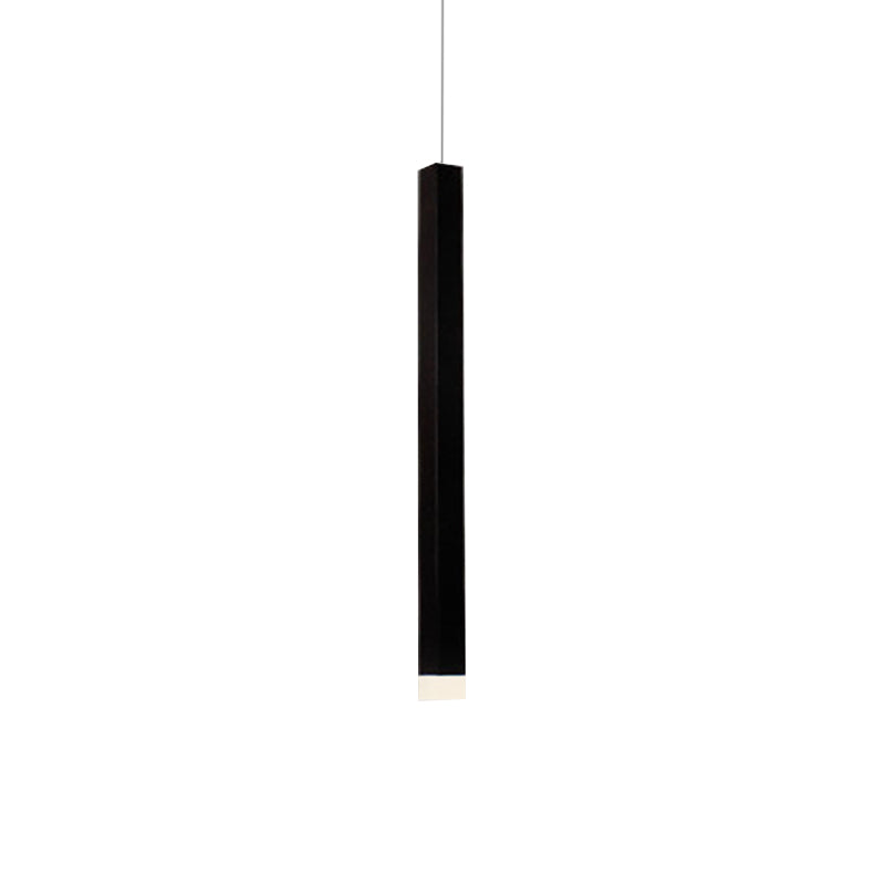 Slim Square Pendant Light Metal Modern 4 Lights Black Hanging Light in White/Warm Light Clearhalo 'Ceiling Lights' 'Modern Pendants' 'Modern' 'Pendant Lights' 'Pendants' Lighting' 122903