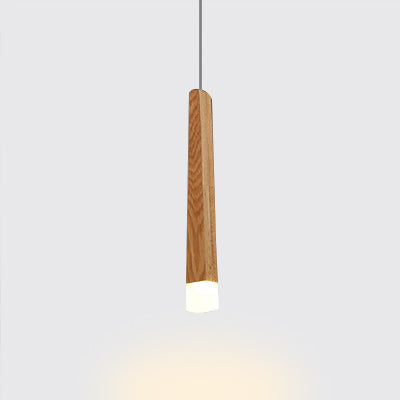 Matchstick Dining Room LED Pendant Light Wood 1/5/7-Light Ceiling Light Fixture with Diffuser in Warm/White Light Clearhalo 'Ceiling Lights' 'Pendant Lights' 'Pendants' Lighting' 122919