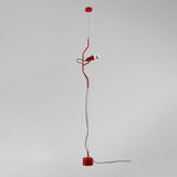 Adjustable Line Hanging Light Modern Style Metallic 1-Light Spot Light in Red/White for Living Room Red Clearhalo 'Ceiling Lights' 'Modern Pendants' 'Modern' 'Pendant Lights' 'Pendants' Lighting' 123056