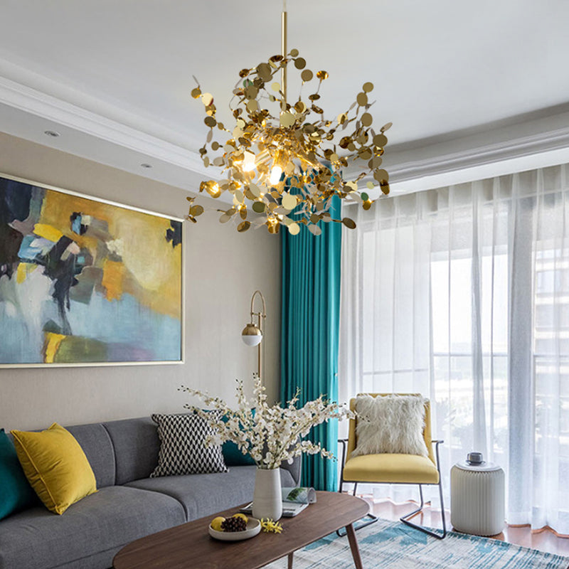 Firework Pendant Light Modernism Metal LED Gold Hanging Ceiling Light for Living Room Gold Clearhalo 'Ceiling Lights' 'Modern Pendants' 'Modern' 'Pendant Lights' 'Pendants' Lighting' 123268