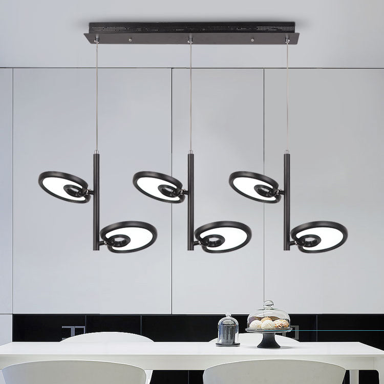 2/4/6 Heads Leaf Suspended Pendant Light Modern Metal Black/White LED Hanging Light for Dining Room in Warm/White/Neutral Light Clearhalo 'Ceiling Lights' 'Modern Pendants' 'Modern' 'Pendant Lights' 'Pendants' Lighting' 123417