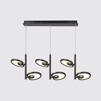 2/4/6 Heads Leaf Suspended Pendant Light Modern Metal Black/White LED Hanging Light for Dining Room in Warm/White/Neutral Light 6 Black Clearhalo 'Ceiling Lights' 'Modern Pendants' 'Modern' 'Pendant Lights' 'Pendants' Lighting' 123418