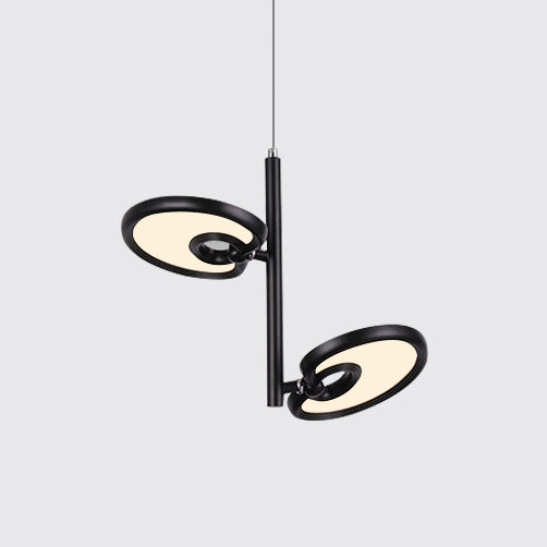 2/4/6 Heads Leaf Suspended Pendant Light Modern Metal Black/White LED Hanging Light for Dining Room in Warm/White/Neutral Light Clearhalo 'Ceiling Lights' 'Modern Pendants' 'Modern' 'Pendant Lights' 'Pendants' Lighting' 123422