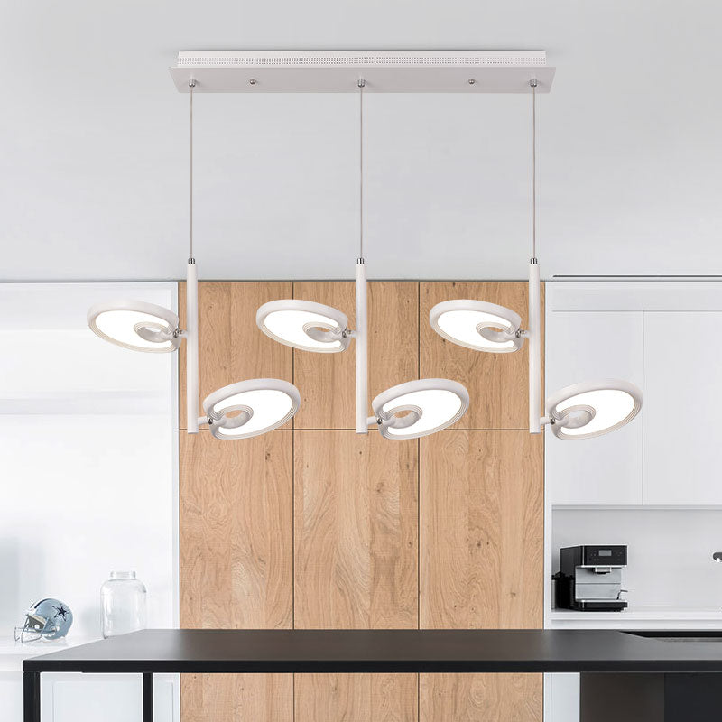 2/4/6 Heads Leaf Suspended Pendant Light Modern Metal Black/White LED Hanging Light for Dining Room in Warm/White/Neutral Light Clearhalo 'Ceiling Lights' 'Modern Pendants' 'Modern' 'Pendant Lights' 'Pendants' Lighting' 123429