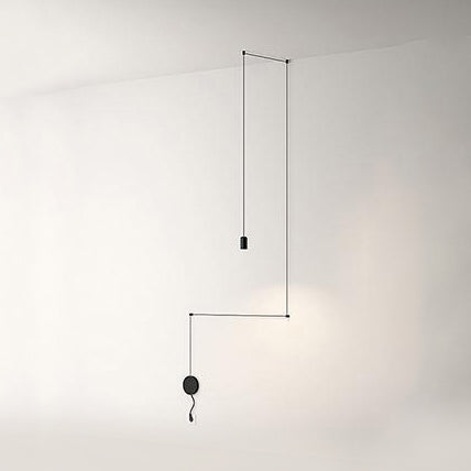 Line Hanging Lighting Contemporary Metal 1/3/9 Light Black Ceiling Pendant Light for Living Room 1 Black Clearhalo 'Ceiling Lights' 'Modern Pendants' 'Modern' 'Pendant Lights' 'Pendants' Lighting' 124209